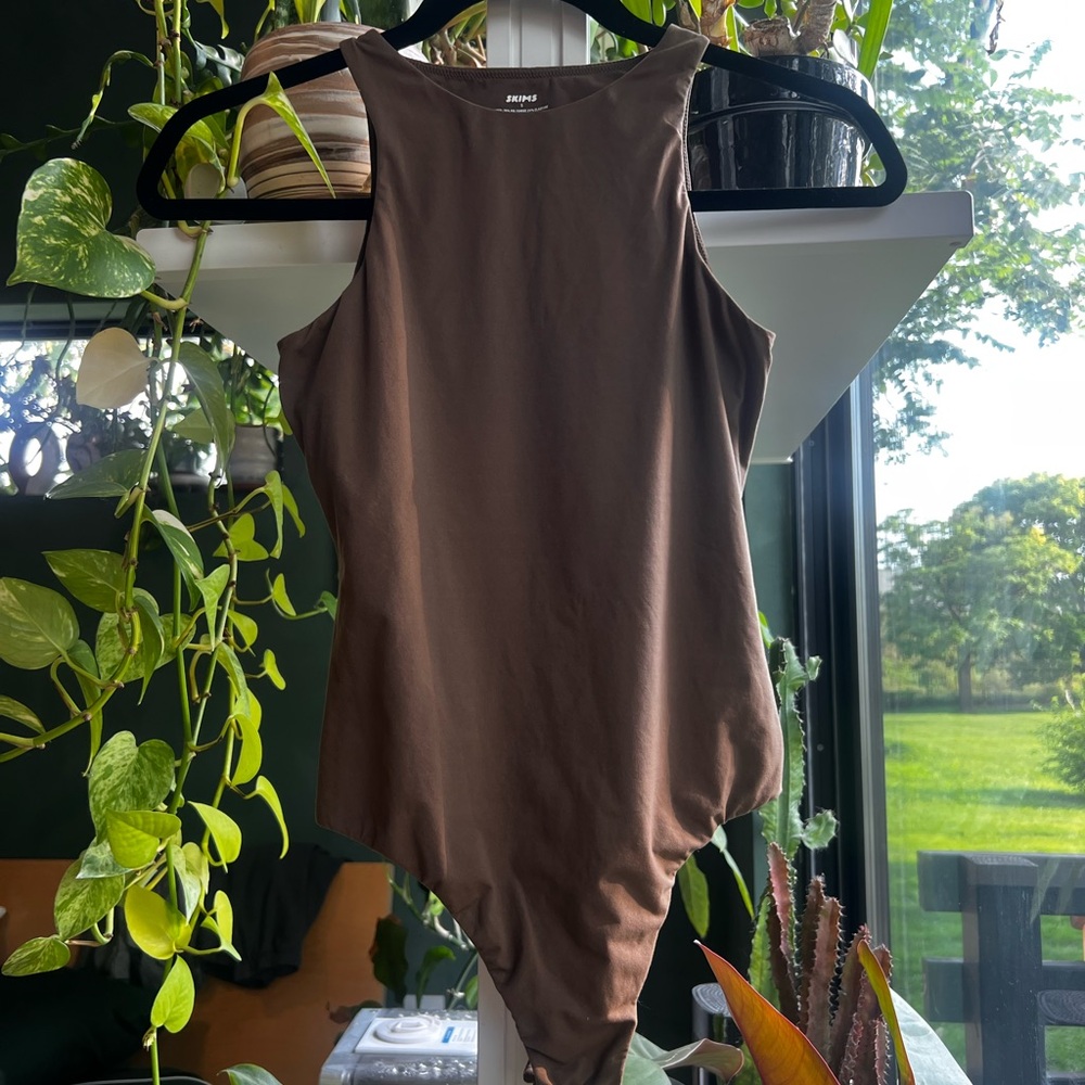 SKIMS High Neck Brown Bodysuit